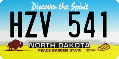 ND license plate HZV541