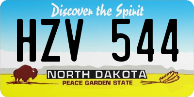ND license plate HZV544