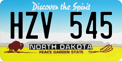 ND license plate HZV545