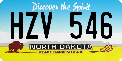 ND license plate HZV546