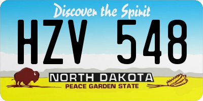 ND license plate HZV548
