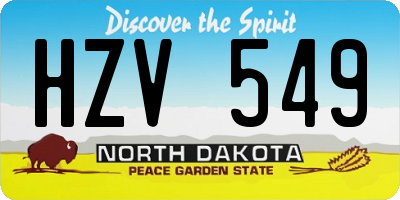 ND license plate HZV549
