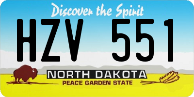 ND license plate HZV551