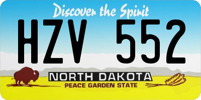 ND license plate HZV552