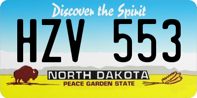 ND license plate HZV553