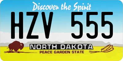 ND license plate HZV555