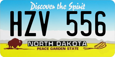 ND license plate HZV556