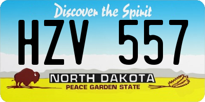 ND license plate HZV557