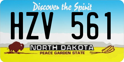 ND license plate HZV561