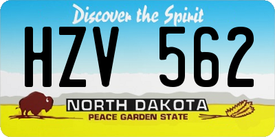 ND license plate HZV562