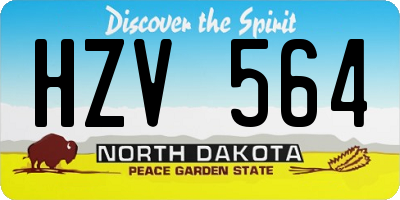 ND license plate HZV564