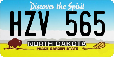 ND license plate HZV565