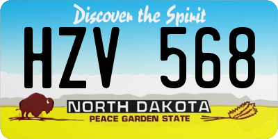 ND license plate HZV568