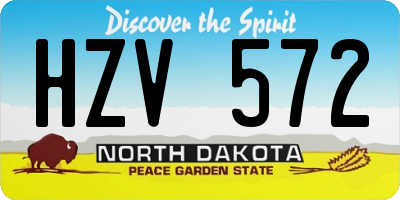 ND license plate HZV572