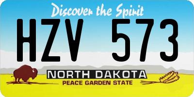 ND license plate HZV573