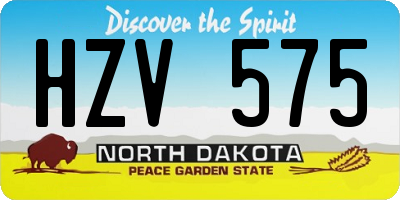 ND license plate HZV575