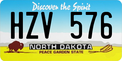ND license plate HZV576