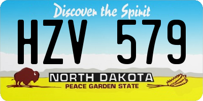 ND license plate HZV579