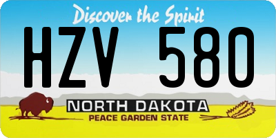 ND license plate HZV580