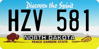 ND license plate HZV581