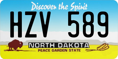 ND license plate HZV589
