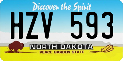 ND license plate HZV593