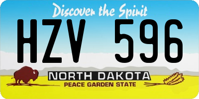ND license plate HZV596