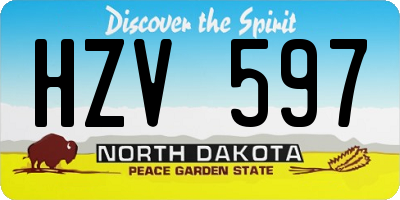 ND license plate HZV597