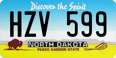 ND license plate HZV599