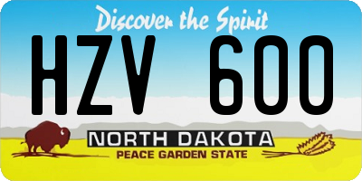 ND license plate HZV600
