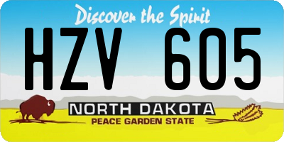 ND license plate HZV605