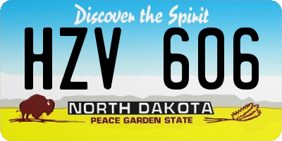 ND license plate HZV606