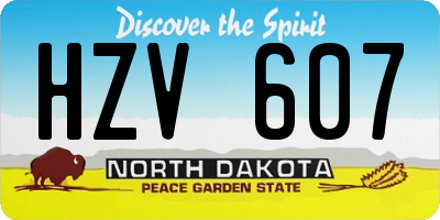 ND license plate HZV607