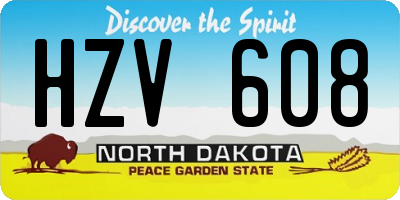 ND license plate HZV608