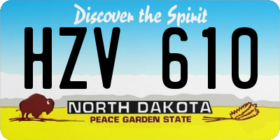 ND license plate HZV610