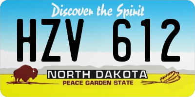 ND license plate HZV612