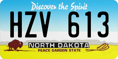 ND license plate HZV613