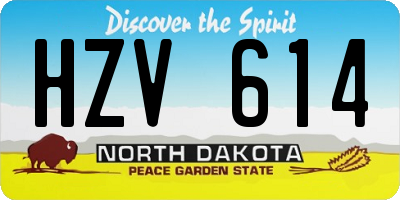 ND license plate HZV614