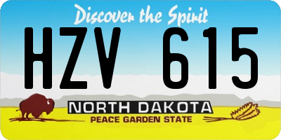 ND license plate HZV615