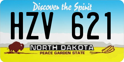 ND license plate HZV621