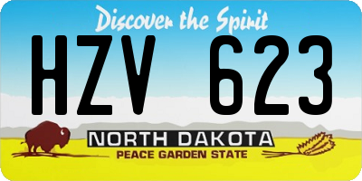 ND license plate HZV623
