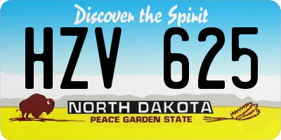 ND license plate HZV625