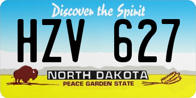 ND license plate HZV627