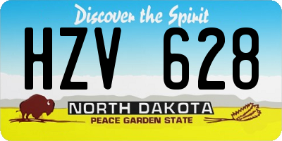 ND license plate HZV628