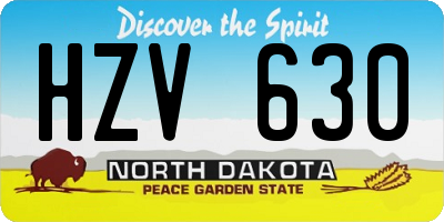 ND license plate HZV630