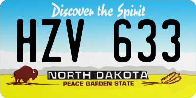 ND license plate HZV633