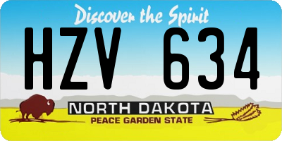 ND license plate HZV634