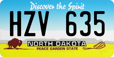 ND license plate HZV635