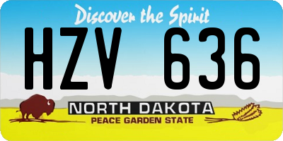 ND license plate HZV636