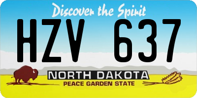 ND license plate HZV637
